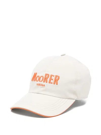 Moorer Logo-detail Baseball Cap In White