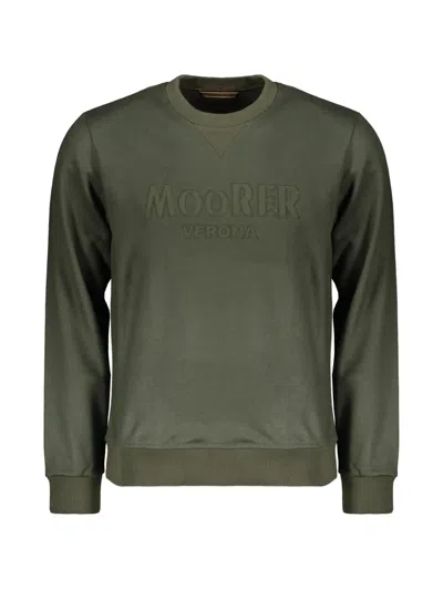 Moorer Logo-embroidered Crew-neck Sweatshirt In Green