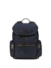 Moorer Logo-pattern Drawstring Backpack In Blue