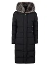 Moorer Padded Quilted Jacket Removable Hood In Black