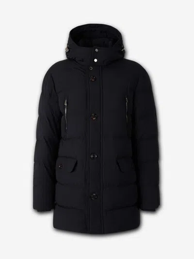 Moorer Long Down Jacket Gorner In Black