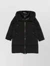 Moorer Long Hooded Padded Quilted Coat In Black
