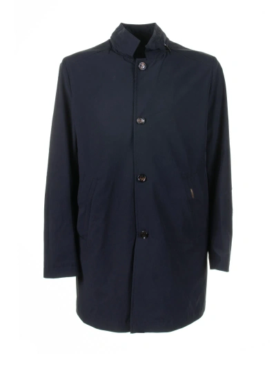 Moorer Raincoat In Dark Blu