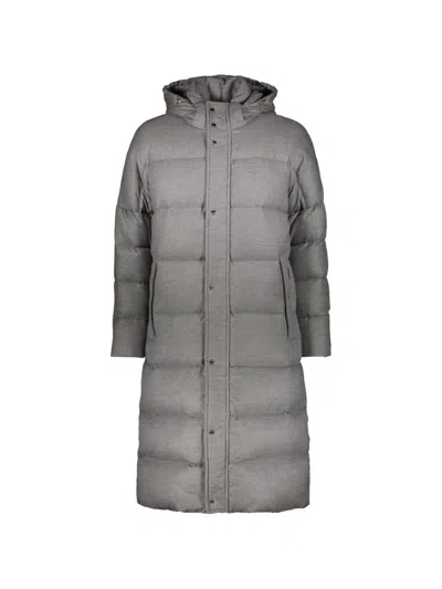 Moorer Long Padded Coat In Gray