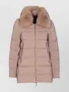 Moorer Beige Dorado Down Jacket Frontal Zip Closure In Multi