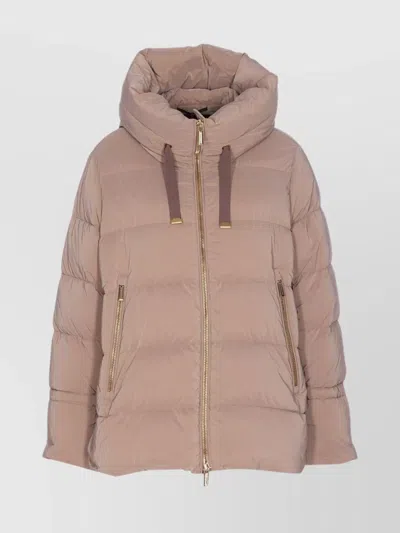 MOORER LONG PADDED QUILTED JACKET HOOD