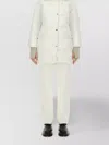Moorer Long Quilted Coat Fur Hood In White