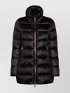 Moorer Long Quilted Down Jacket With High Collar In Black