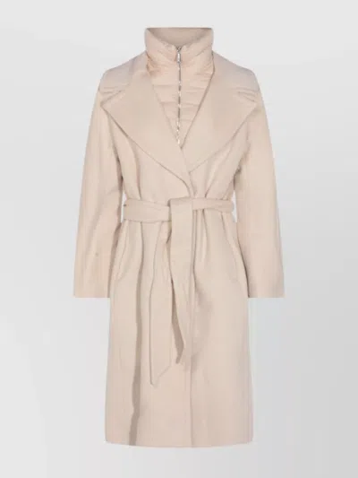 MOORER LONG QUILTED JACKET BELTED WAIST