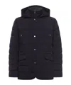 Moorer Long-sleeved Hooded Cotton Jacket In Blue