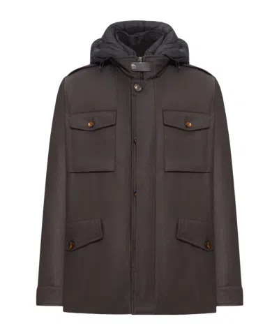 Moorer Long Sleeve Casual Jacket In Brown