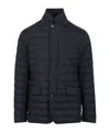 Moorer Long Sleeve Cotton Coat In Black