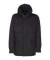 Moorer Quilted Hooded Jacket Removable Hood In Black