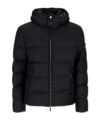 Moorer Long Sleeve Cotton Coat In Black