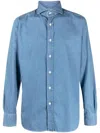 Moorer Long-sleeve Cotton Shirt In Blue