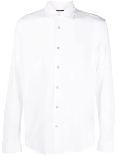 Moorer Long-sleeve Cotton Shirt In White