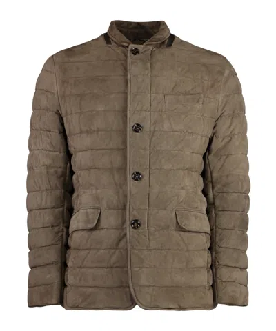 MOORER ZAVYER  QUILTED SUEDE JACKET