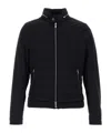 Moorer Quilted High Collar Down Jacket With Zip Pockets In Darkblu