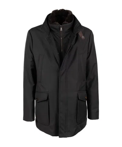 Moorer Long Sleeve Jacket In Black