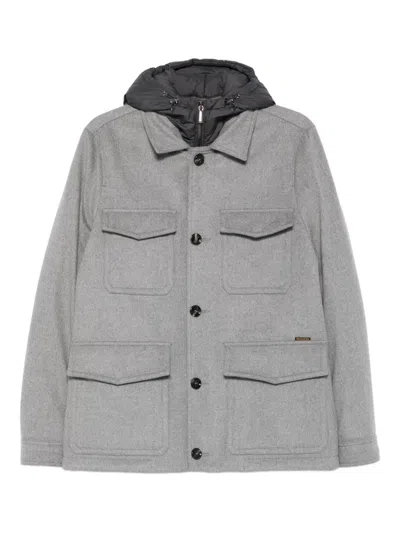 Moorer Long Sleeve Jacket In Gray