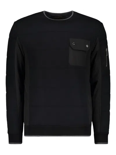 Moorer Long-sleeve Pocket Sweater In Black