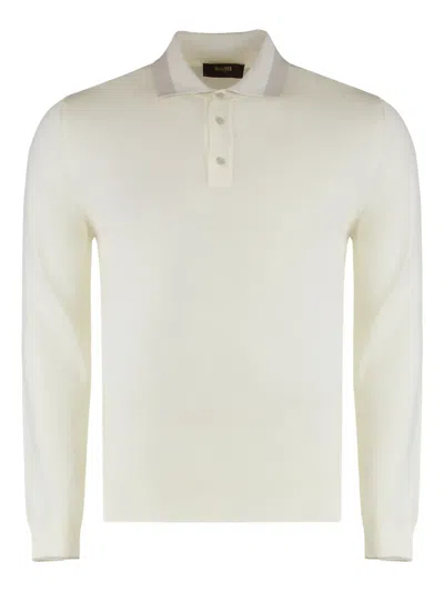 Moorer Long-sleeve Polo Shirt In Neutral