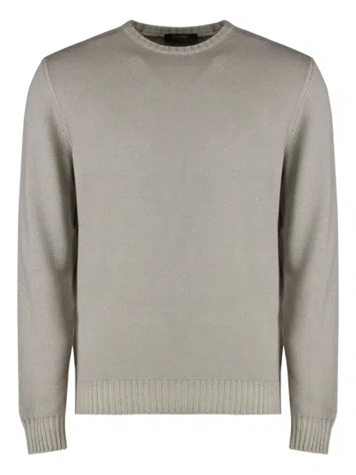 Moorer Long-sleeve Ribbed-knit Sweater In Gray