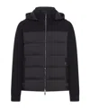 Moorer Hooded Padded Quilted Jacket Sleeves In Black