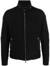 Moorer Quilted High Collar Down Jacket With Zip Pockets In Black