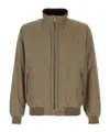 Moorer Polyester Manetti Jacket High Collar Design In Brown