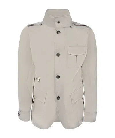 Moorer Long-sleeved Casual Jacket In Brown
