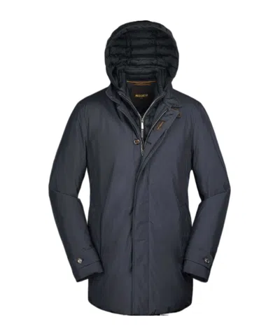 Moorer Long-sleeved Coat In Black