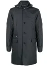Moorer Buttoned-up Hooded Parka In Black