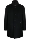 Moorer Feather-down Single-breasted Coat In Black
