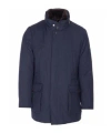 Moorer Short Jacket Featuring High Collar And Pockets In Blue