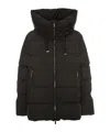 Moorer Quilted Coat Hood Drawstring Hem In Black