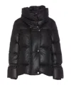 Moorer High Neck Padded Jacket With Drawstring Hem In Black