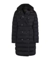 Moorer Double Breasted Long Down Jacket Longan In Black