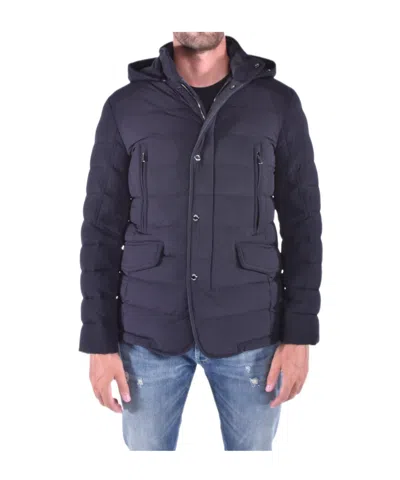 Moorer Long-sleeved Cotton Jacket In Black