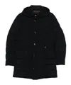 Moorer Tailored Blue Coat With Quilted Design In Black
