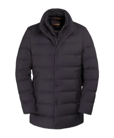 Moorer Long-sleeved Cotton Jacket In Blue