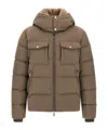 Moorer Cappuccino Nylon Blend Alarick Down Jacket In Brown