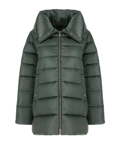 Moorer Long-sleeved Cotton-padded Jacket In Green