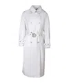 Moorer Double-breasted Trench Coat In White