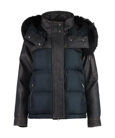 Moorer Long-sleeved Down Jacket In Black