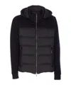 Moorer Hooded Padded Quilted Jacket Sleeves In Black