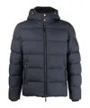 Moorer Horizontal Quilted Padded Jacket With High Collar In Black