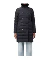 Moorer Double Breasted Long Down Jacket Longan In Black