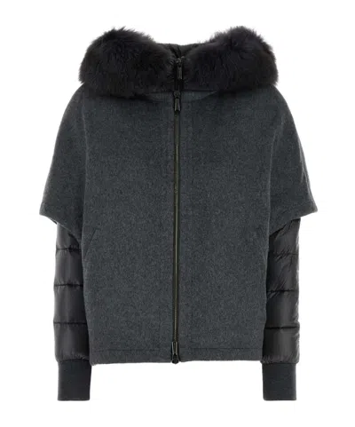 Moorer Dark Grey Polyester Pegaso Down Jacket