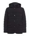Moorer Long-sleeved Hooded Cotton Jacket In Black